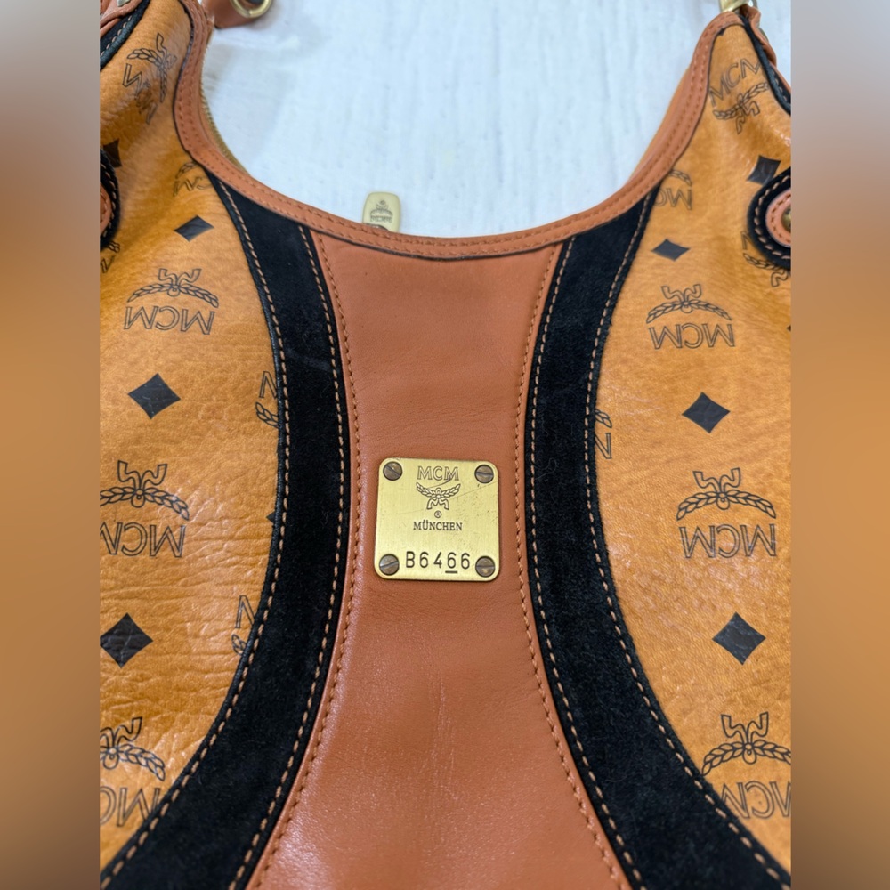 MCM Brown and Black Hobo Bag - Picture 5 of 12